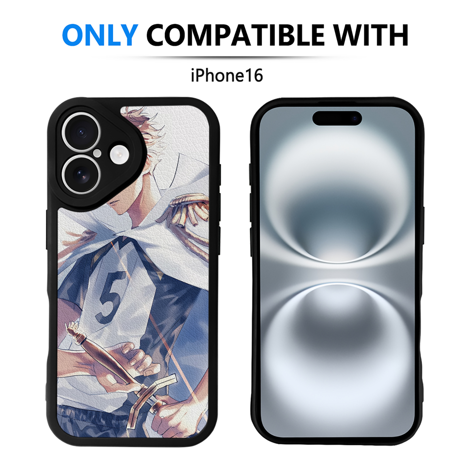 （画像用） ハイキュー!! Haikyu!! 【iPhone 16シリーズ対応】シリコンスマホケース（レザー調） 材質：シリコン